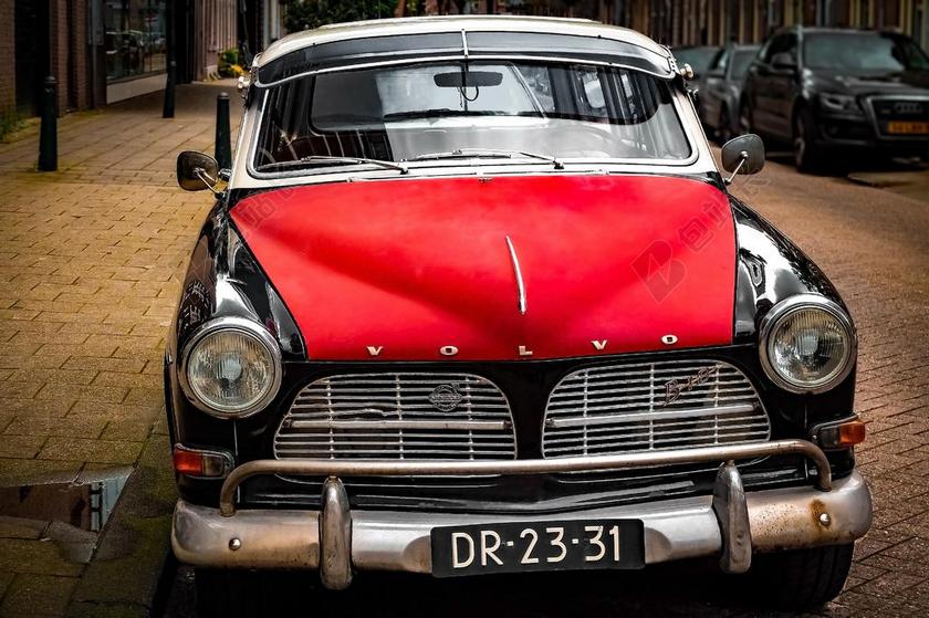 车 沃尔沃 老爷车 酿酒 汽车 红色 黑 复古