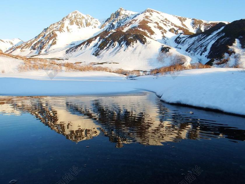 山 冰川融水 景观 性质 高山湖泊 旅程 岩 反射 雪