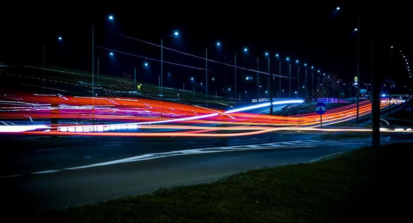 唯美长时间曝光的灯光背景图片