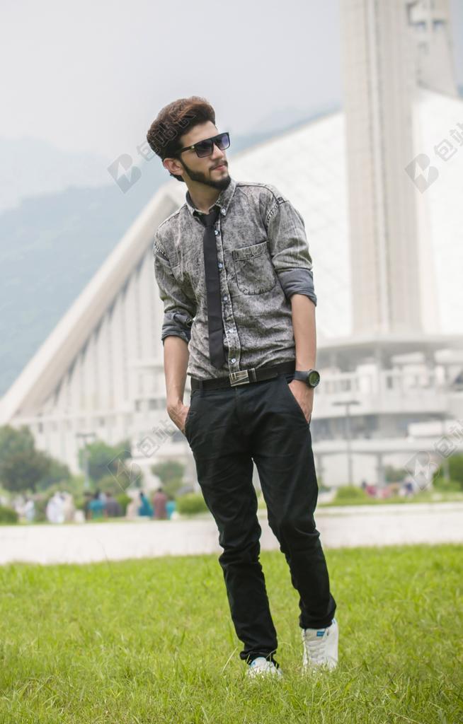 时尚 风格 男孩时尚 构成 年轻 男孩 肖像 成人 有吸引力