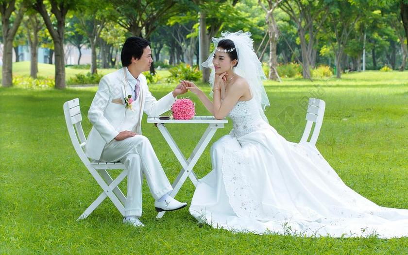 浪漫婚礼照片背景图片