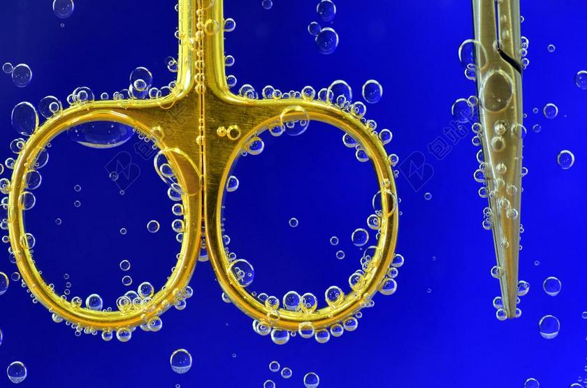 广告唯美清洗剪刀背景图片