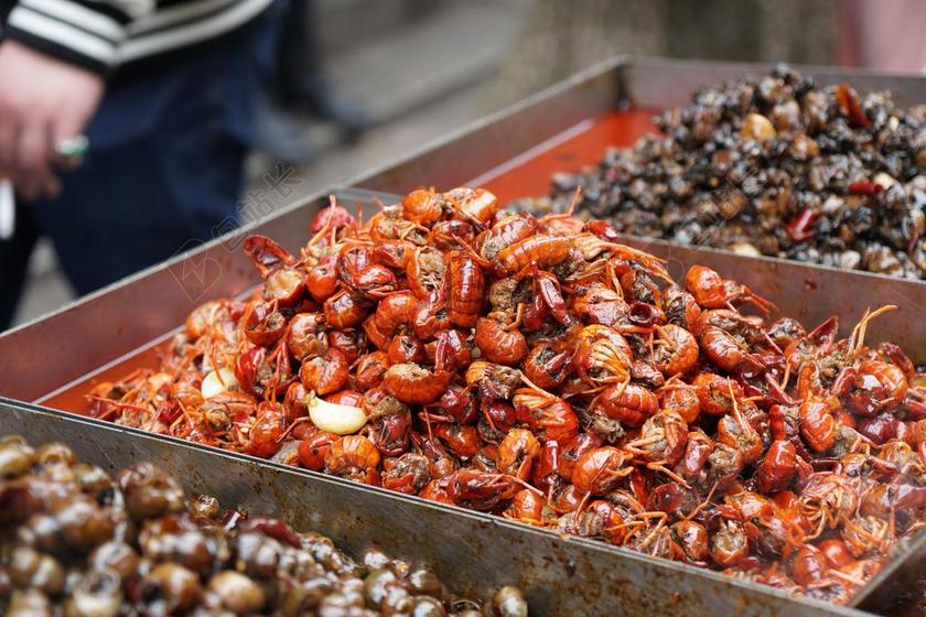 营销销售贩卖小龙虾背景图片