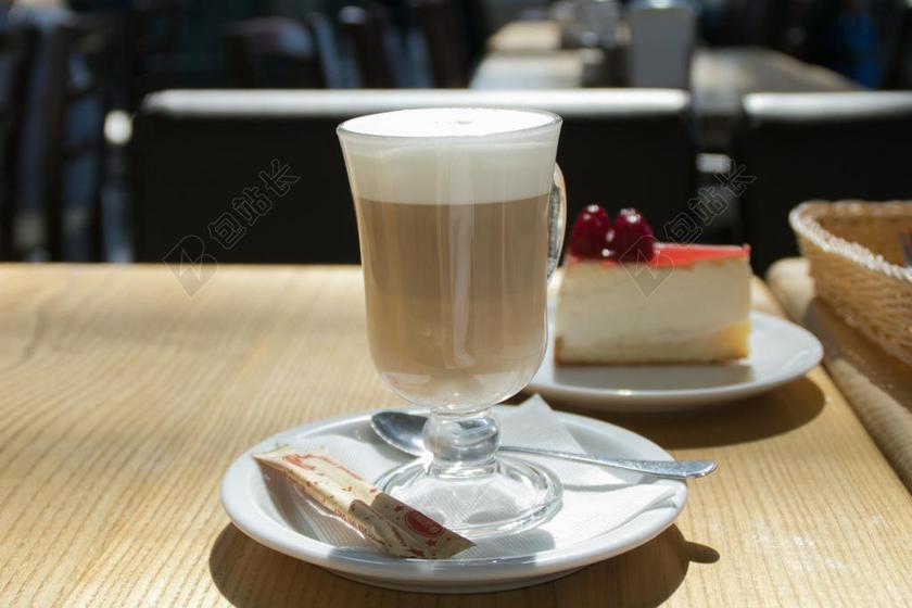咖啡 拿铁咖啡 食品 喝 饮料 蛋糕 上午 早餐 卡布奇诺