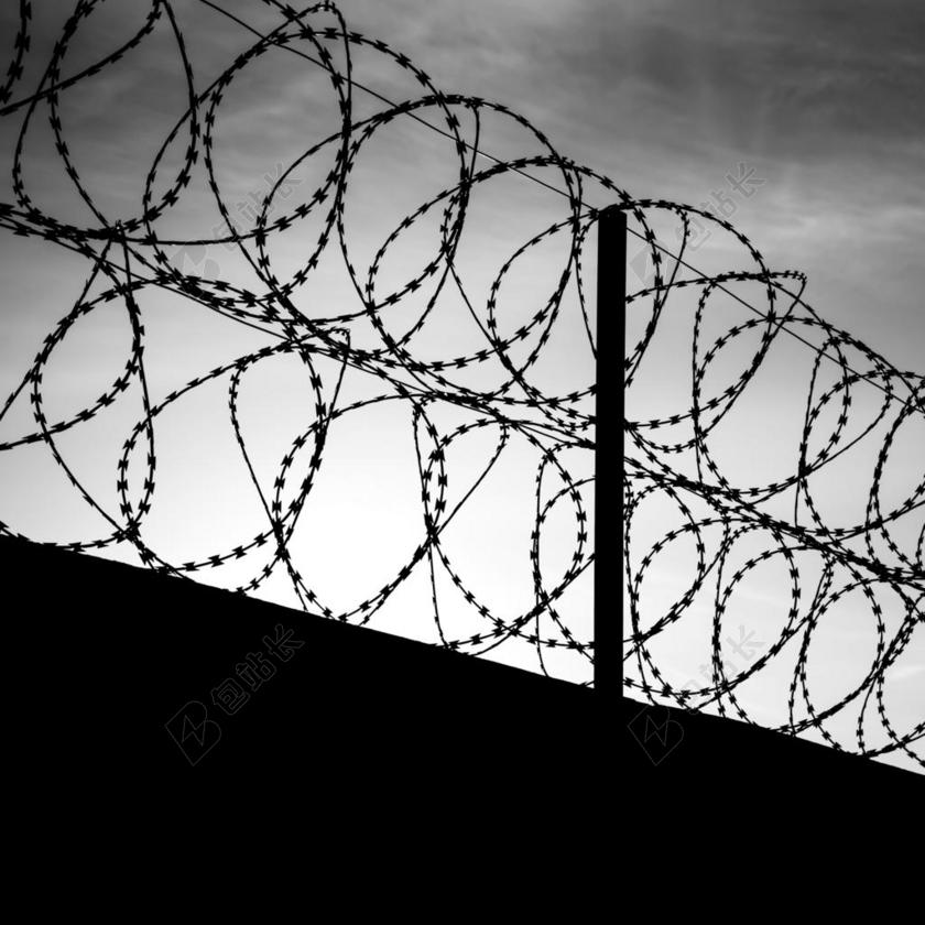 铁丝网 黑色 夜空