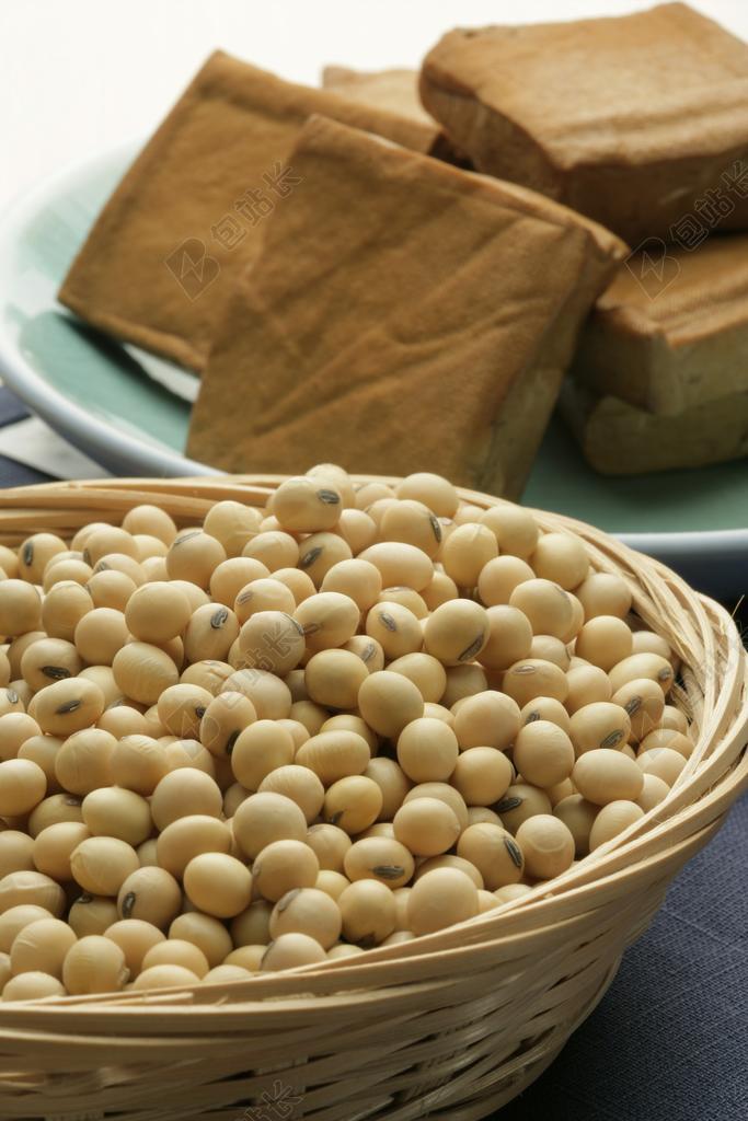 餐饮唯美黄豆豆腐背景图片