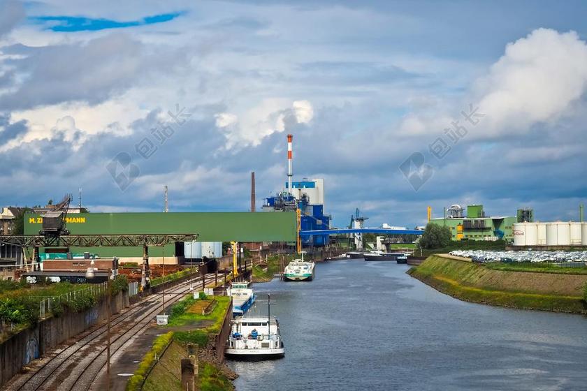 端口 景观 水 河 大气 云 天空 蓝色 码头 内河港口