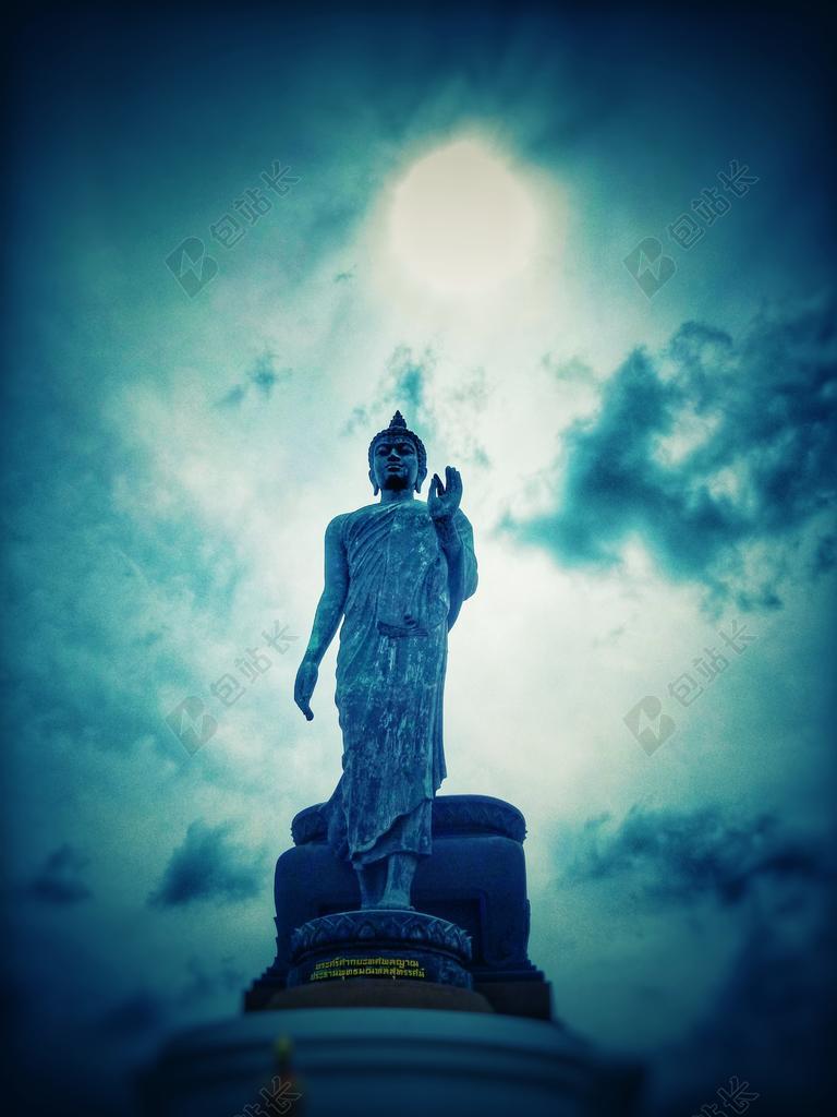 里程碑 泰国 佛教 寺 雕塑 佛 古代 文化