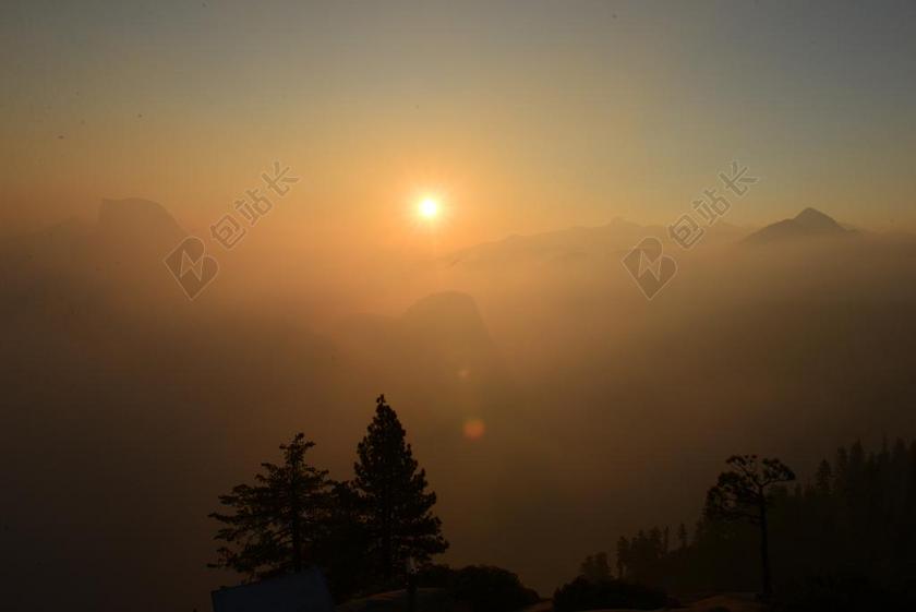 旅游自然尼泊尔喜马拉雅日落景色背景图片