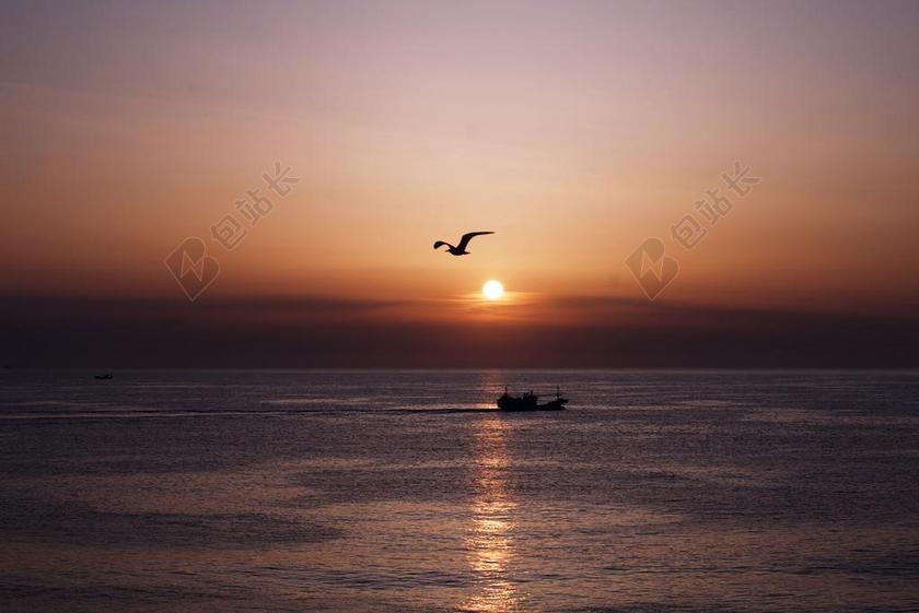 日出 日出之地 海 太阳 红色