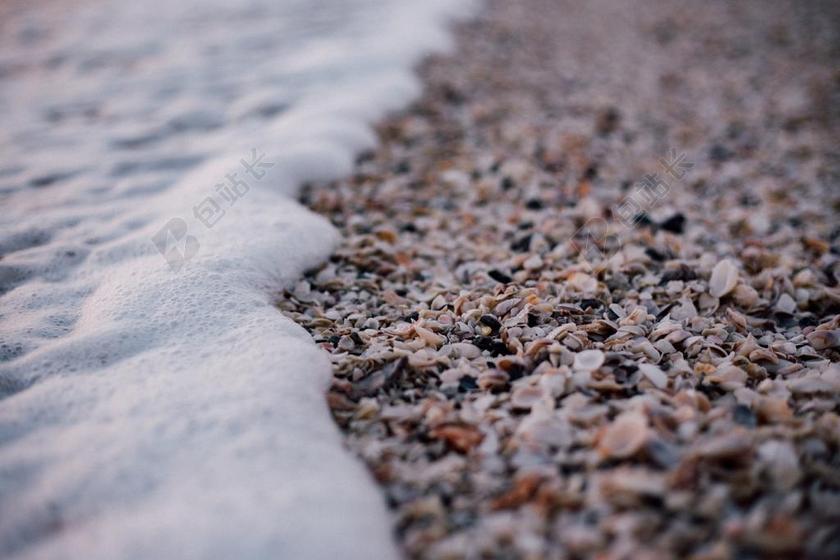 自然 海岸 海滩 岸 水 岩 石头 鹅卵石 贝壳 波