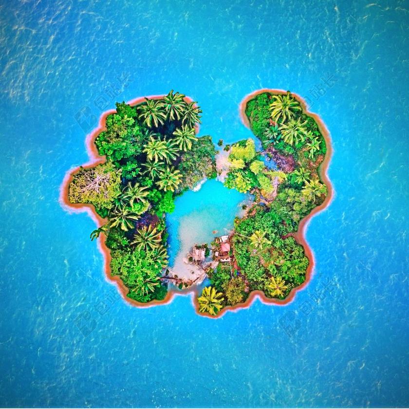 岛 海 假期 海滩 夏季 热 恢复 蓝色 蓝色的大海 绿色