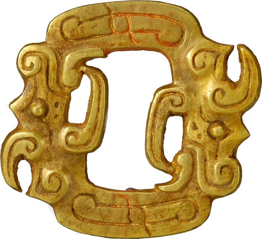中国 文物 梁带村 芮国 西周 金器 龙纹方金环 PSD文件