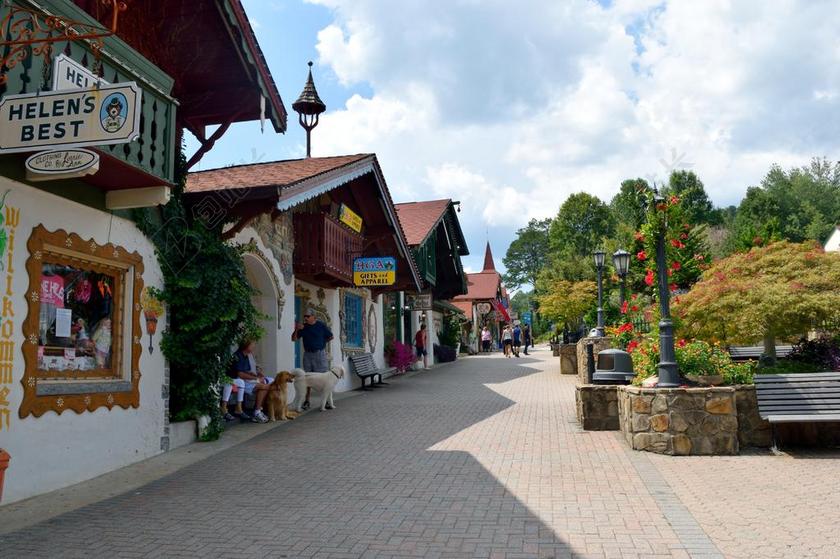 海伦格鲁吉亚 阿尔卑斯山村 德国小镇 城市 旅游 旅行 目的地