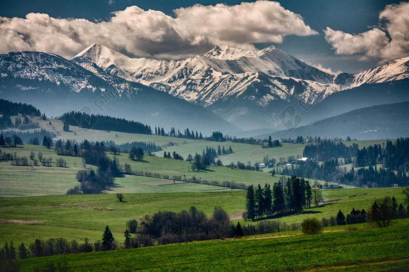 绿色 草 树 植物 自然 景观 云 天空 山 高原