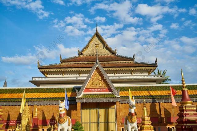 屋顶 建设 亚洲 泰国 柬埔寨 寺庙 宗教 崇拜 祈祷