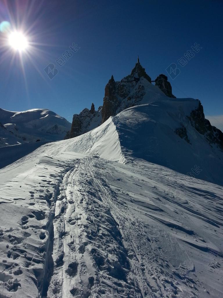 钻头 DU MIDI 夏蒙尼勃朗峰 雪 登山 阿尔卑斯山 景观