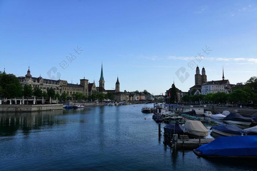 城市 欧洲 苏黎世 瑞士 夏季 河