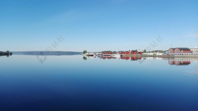 早晨 皮特奥 瑞典 平心静气 夏天 湖 丰年