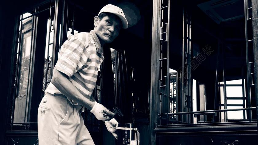 摄影复古工人照片背景图片