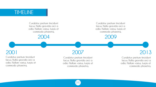 蓝色线条简约创意时间轴PPT