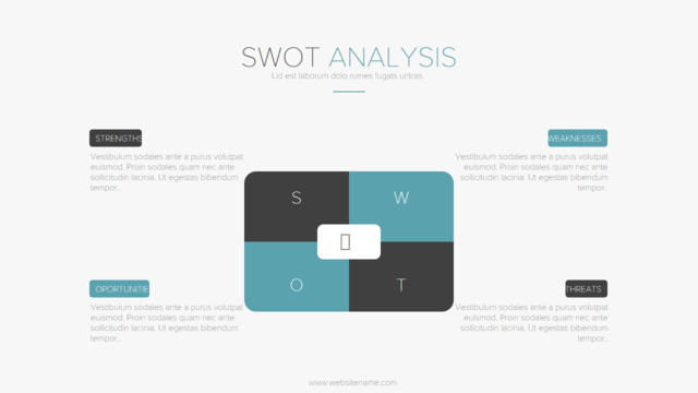 蓝黑创意拼接SWOT分析PPT