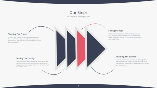 大三角箭头拼接原因分析鱼骨图PPT图表