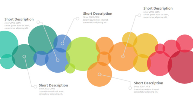 多彩圆环交互多原因分析鱼骨图PPT图表