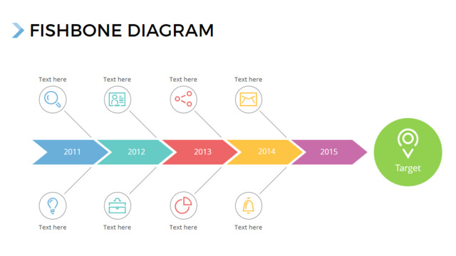简约PPT鱼骨图表