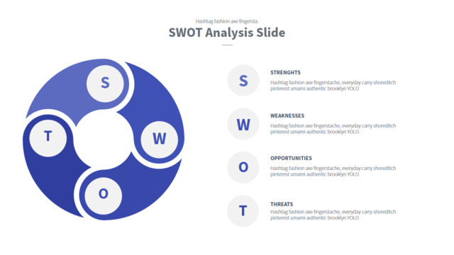 紫色风扇循环SWOT分析PPT