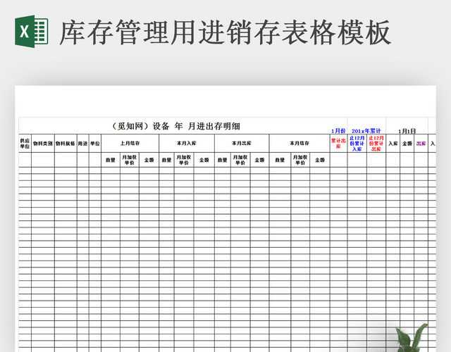 库存管理用进销存表格模板