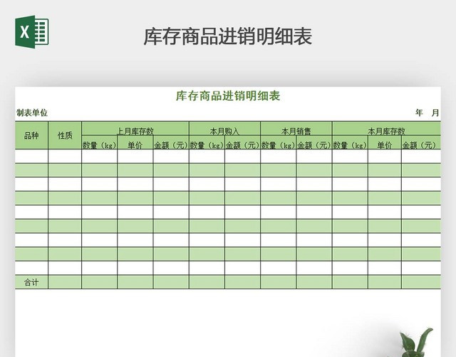 淘宝仓库库存商品进销明细表