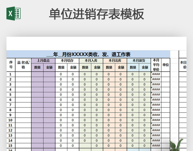 单位进销存表模板