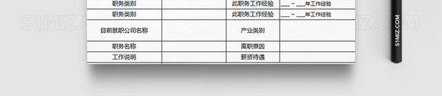 详细入职个人简历表格EXCEL模板