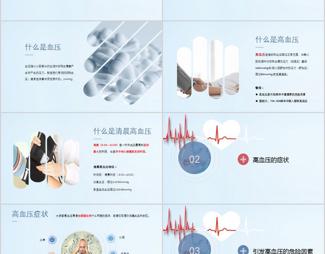 完整版蓝色红心预防高血压医学健康讲座PPT