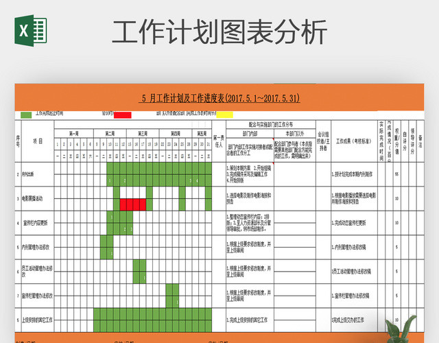 公司部门月工作计划安排明细表模板