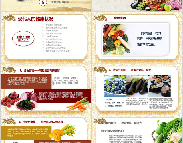中国风健康饮食知识营养饮食与养生讲座健康管理PPT模板