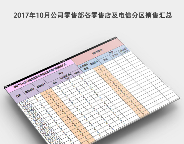 进销存日报表及零售汇总表格