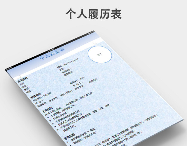 个人履历表下载
