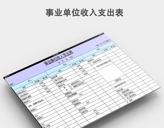 事业单位收入支出表模板