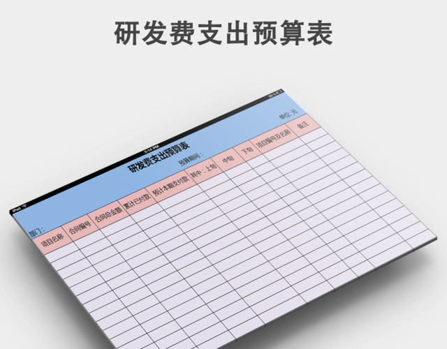 研发费支出预算表