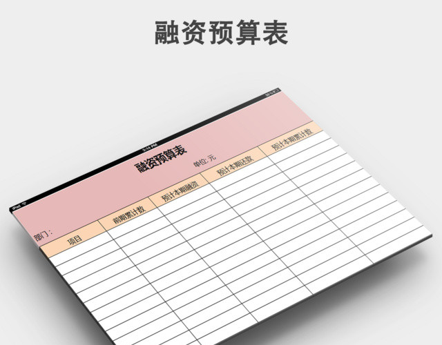 融资预算表下载