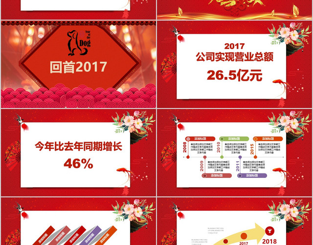 红色喜庆元旦新年年终员工答谢会联欢会PPT模板