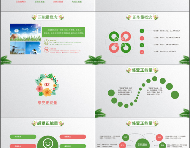 绿色清新简洁唤醒正能量员工培训PPT模板