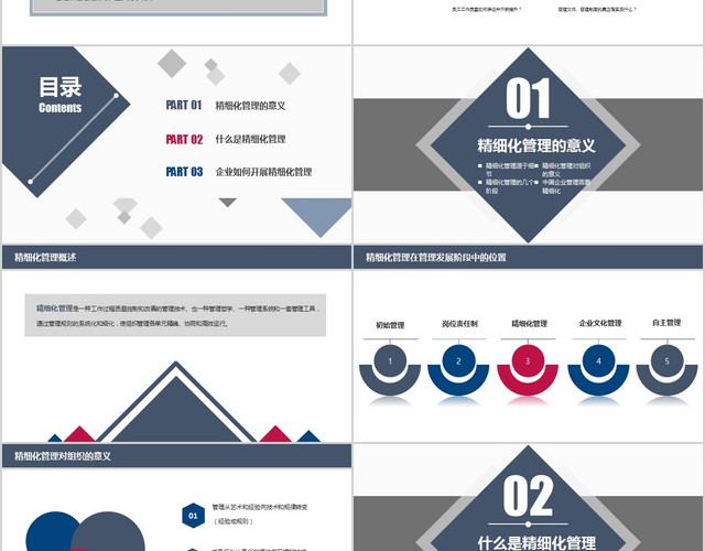 沉稳商务精细化管理PPT