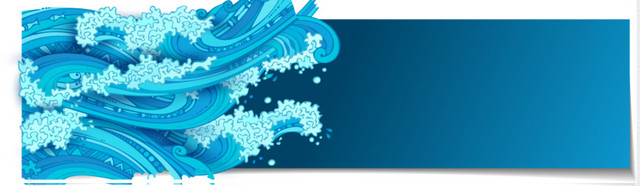 蓝色海浪线条BANNER背景素材