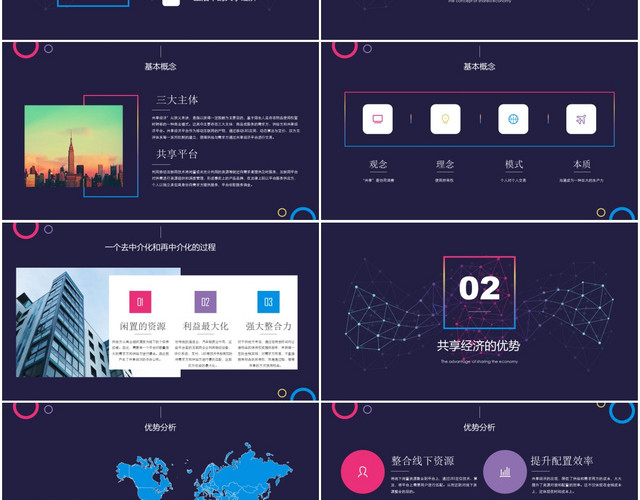 共享经济PPT大气科技风美学PPT经济报告PPT融资路演工作