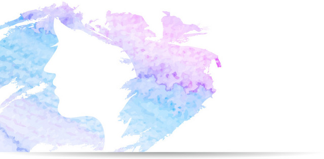 水彩简约人物头像BANNER素材