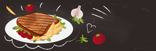 卡通美食食物BANNER素材