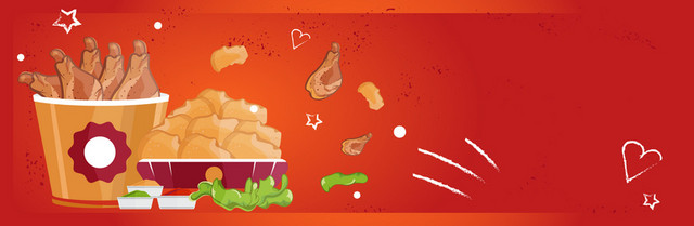 卡通简约美食食物BANNER素材